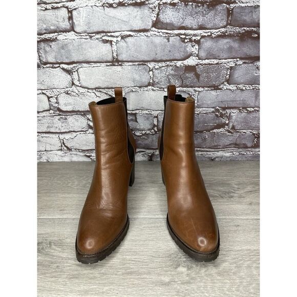 Sartore Paris Brown Leather Ankle Chelsea Vibram Heel Booties Women’s 38EU/7M US - Picture 14 of 16